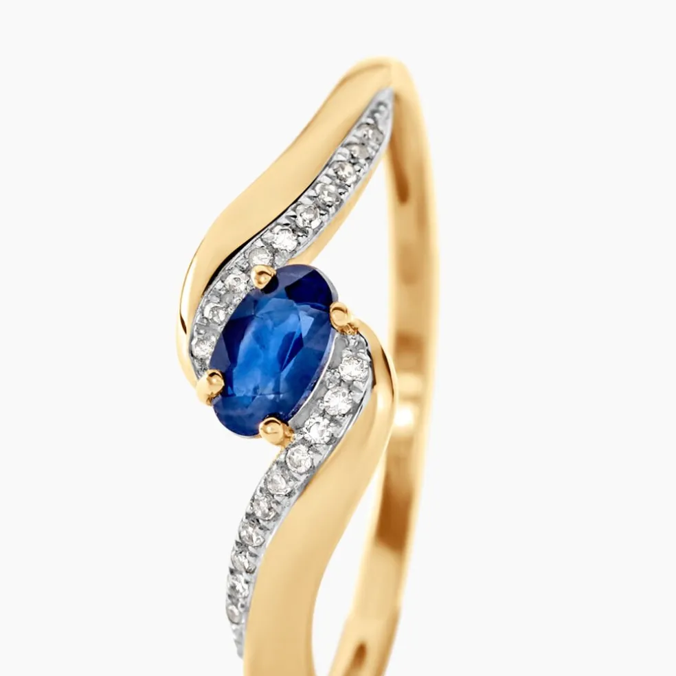 Bague Celestine Or Jaune Saphir Et Diamant