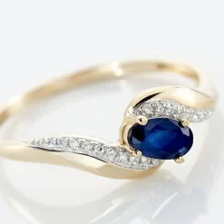 Bague Celestine Or Jaune Saphir Et Diamant