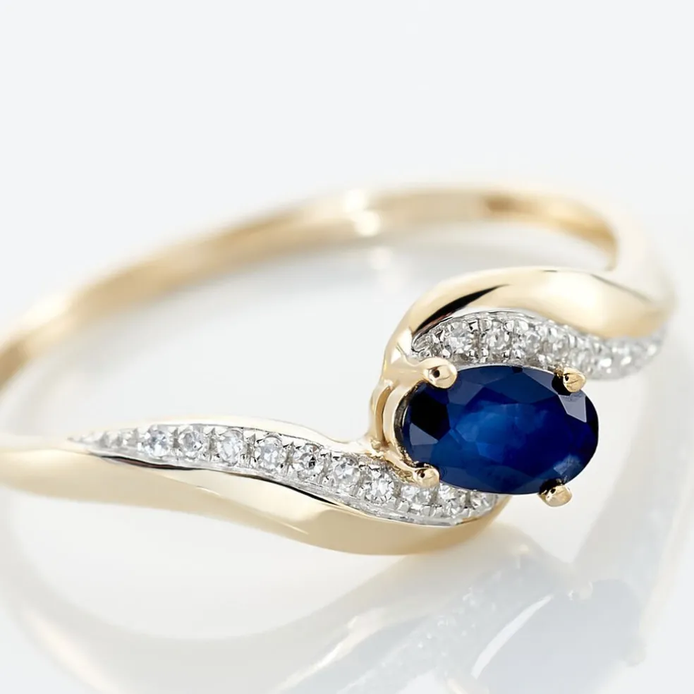 Bague Celestine Or Jaune Saphir Et Diamant