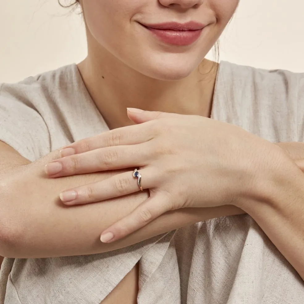 Bague Celestine Or Jaune Saphir Et Diamant