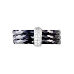 Bague Ceramik Design Argent Blanc Oxyde De Zirconium Et Céramique