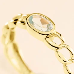 Bague Chain Or Jaune Topaze