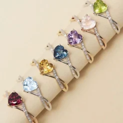 Bague Clothilde Or Blanc Peridot Et Oxyde