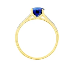 Bague Crista Or Jaune Saphir Et Diamant