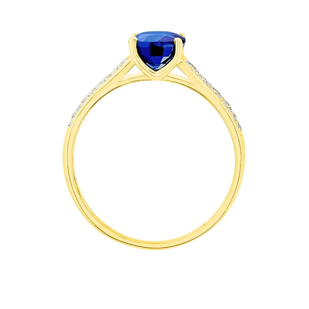 Bague Crista Or Jaune Saphir Et Diamant