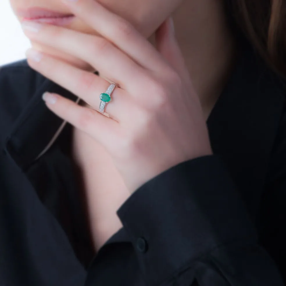 Bague Crista Or Jaune Saphir Et Diamant
