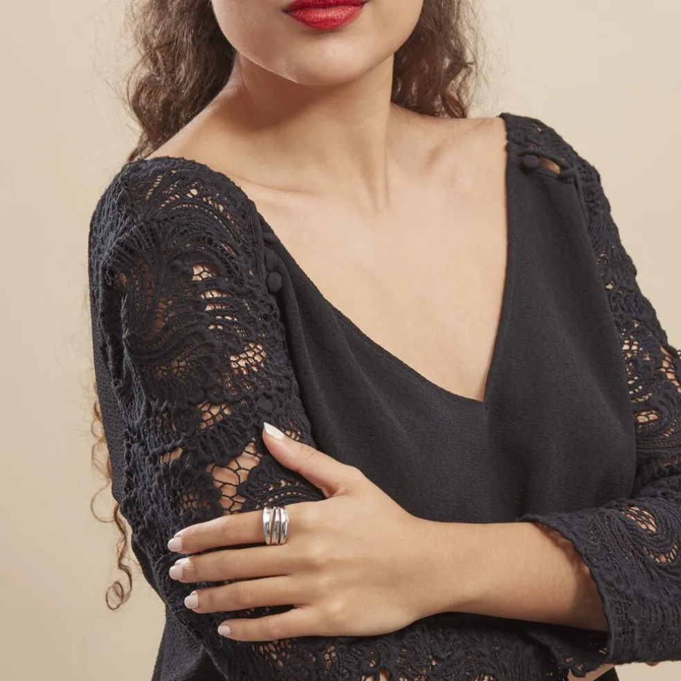 Bague Edwyna Argent Blanc