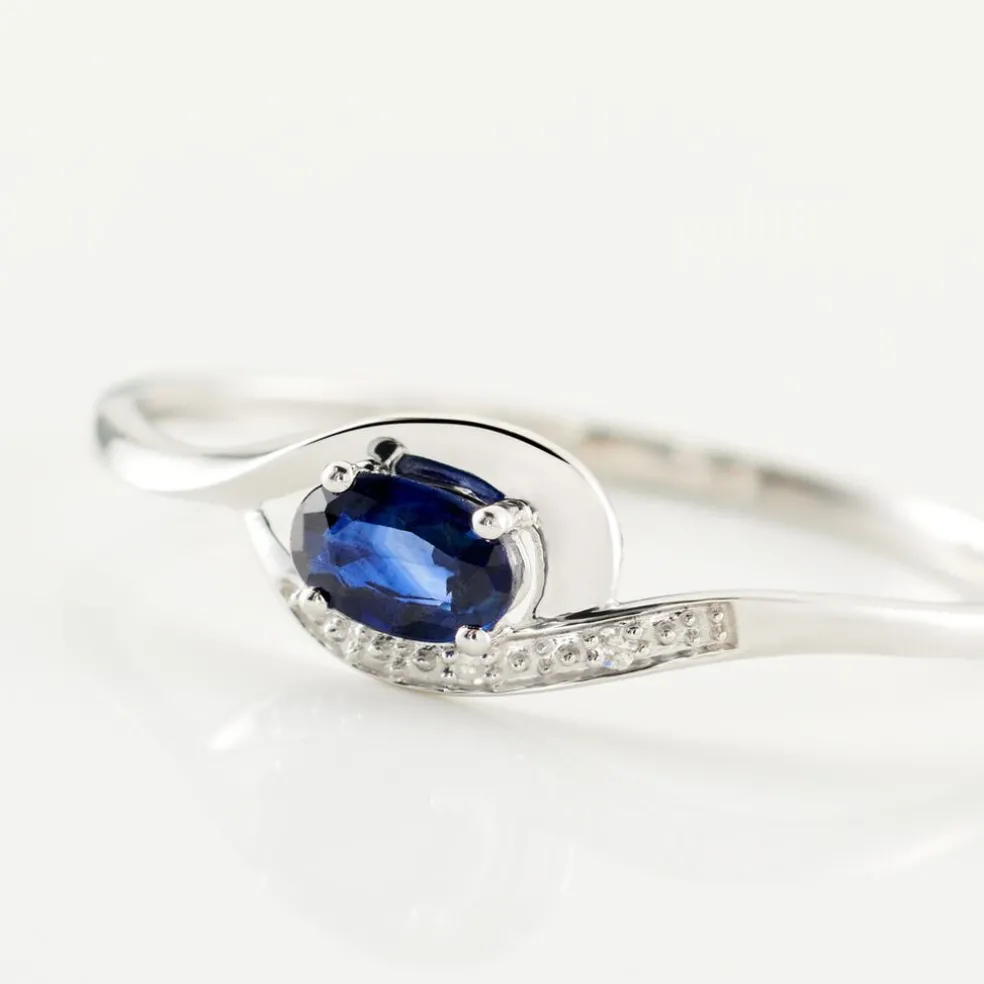 Bague Emotion Or Blanc Saphir Diamant