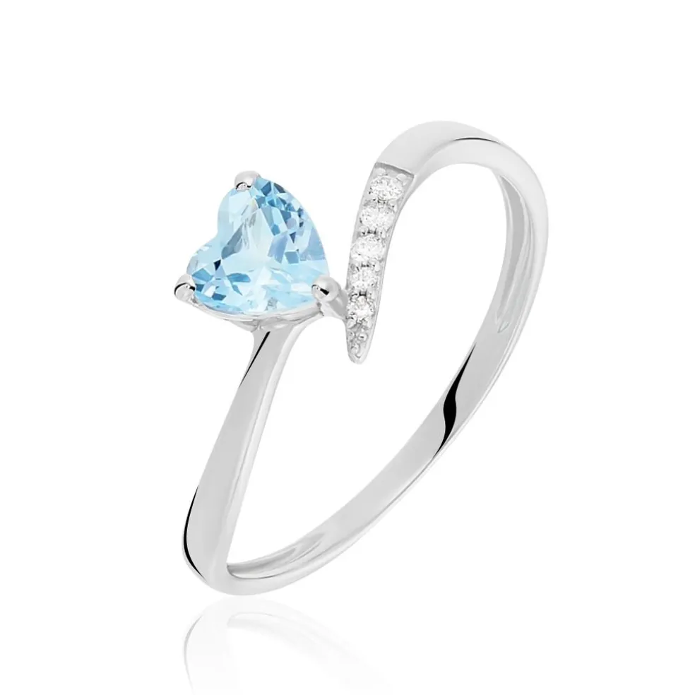 Bague Eva Or Blanc Topaze Et Oxyde De Zirconium