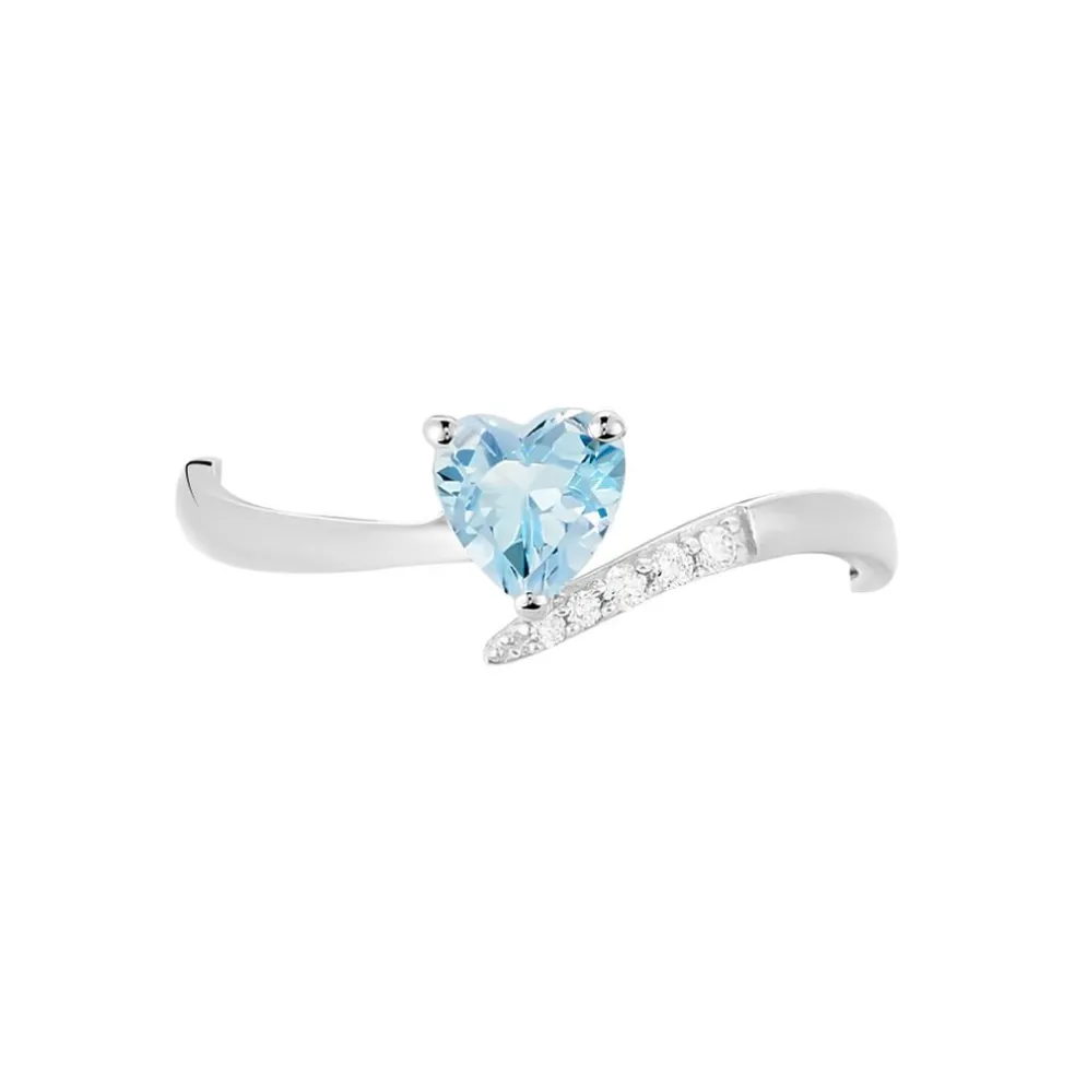 Bague Eva Or Blanc Topaze Et Oxyde De Zirconium