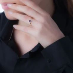 Bague Eva Or Jaune Amethyste Et Diamant