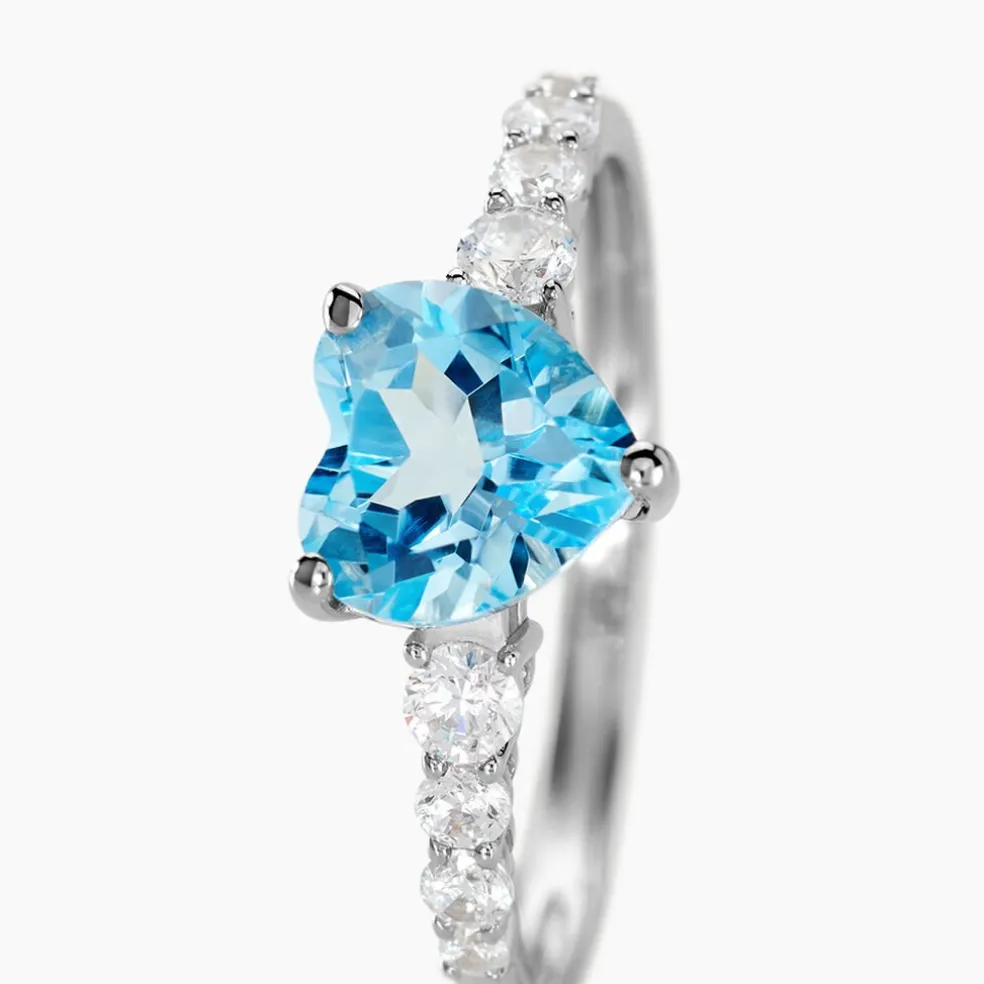 Bague Fany Or Blanc Topaze Et Oxyde De Zirconium