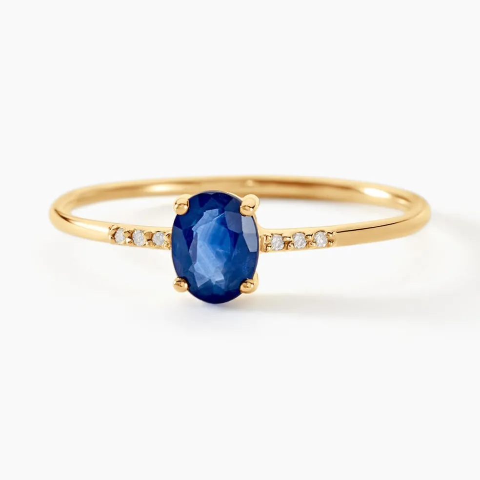 Bague Jehane Or Jaune Saphir Et Diamant