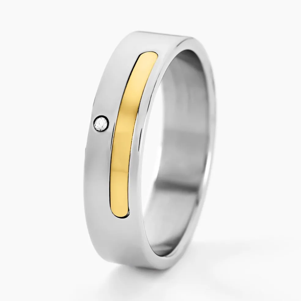 Bague Jourdan Ahou Acier Blanc Diamant