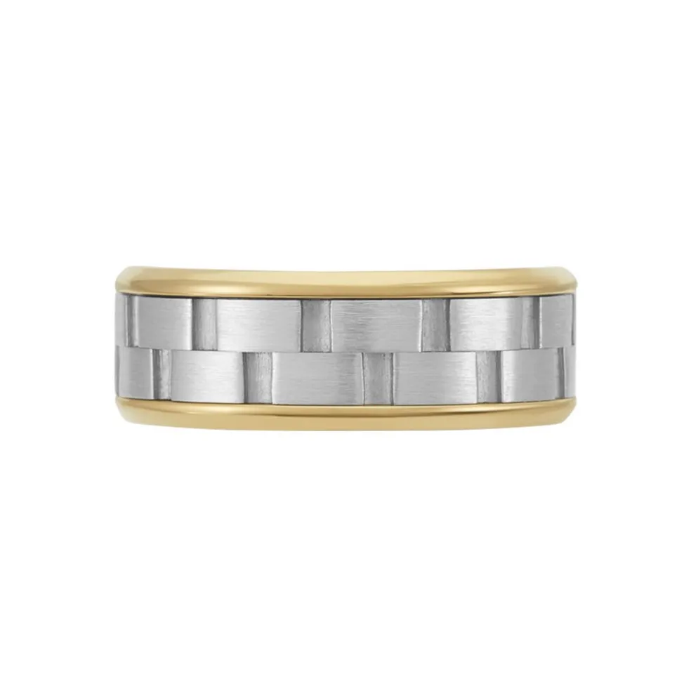 Bague Jourdan Oahu Acier Blanc Et Jaune
