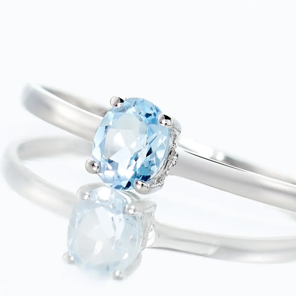 Bague Lily Or Blanc Topaze
