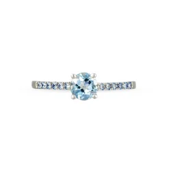 Bague Manon Or Blanc Topaze Et Amethyste