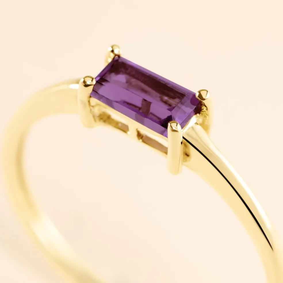 Bague Nottingham Or Jaune Améthyste