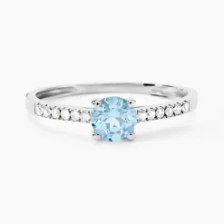 Bague Or Blanc Manon Topaze Oxydes De Zirconium