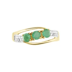 Bague Or Jaune Abelard Emeraudes Diamants