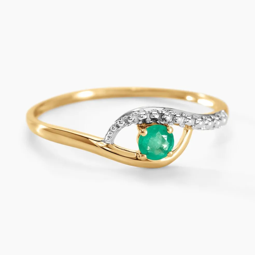 Bague Or Jaune Karmele Emeraude