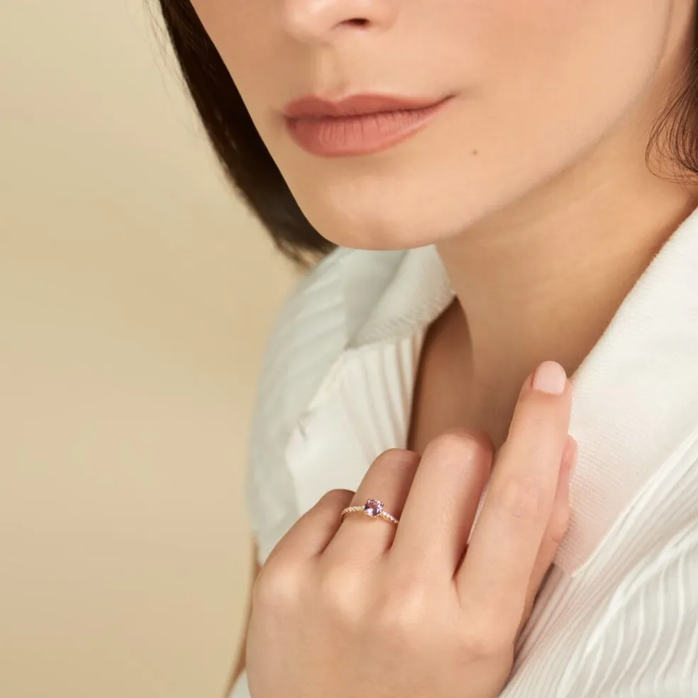 Bague Or Jaune Manon Améthyste