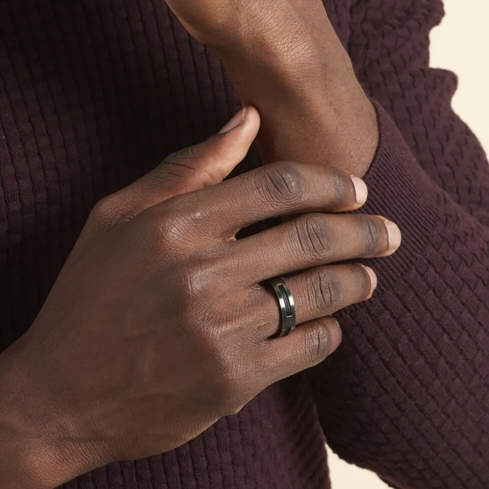 Bague Phebus Him Cosme Acier Noir