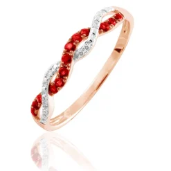 Bague Sofia Or Rose Rubis Et Diamant