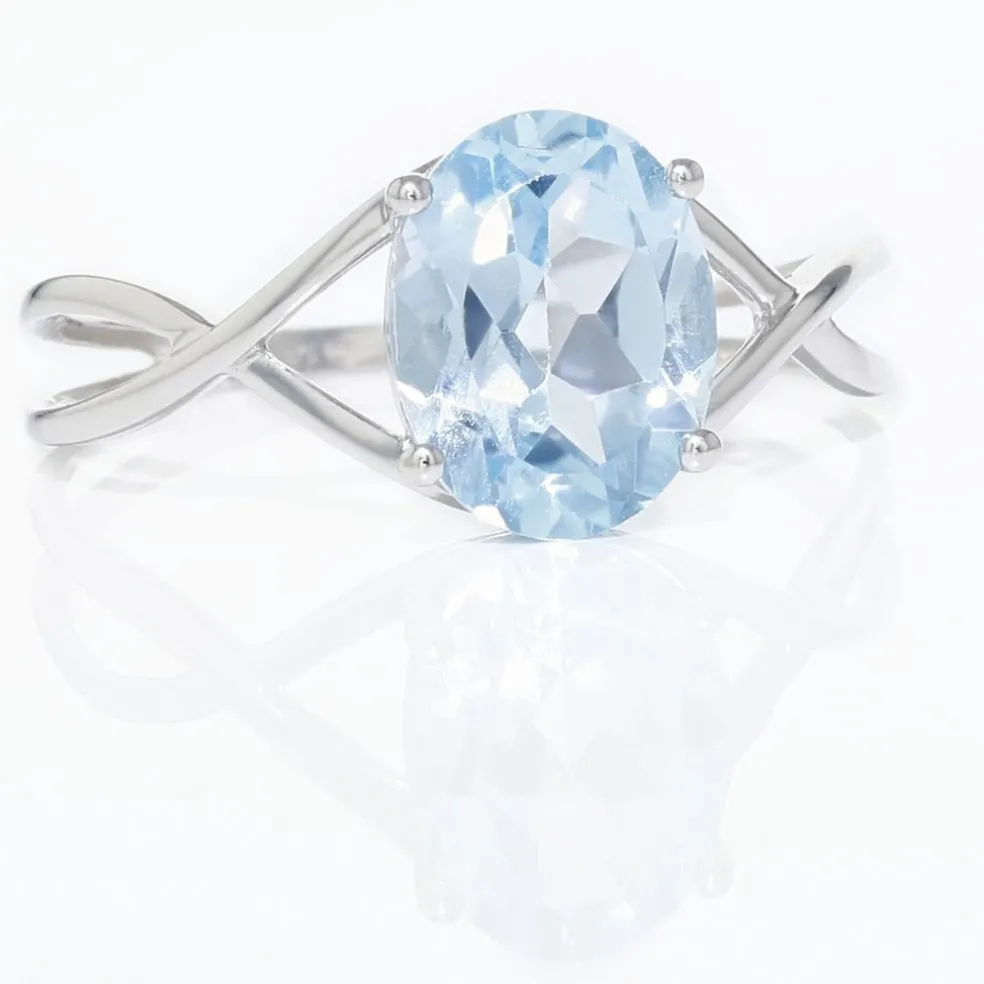 Bague Solitaire Armaelle Or Blanc Topaze