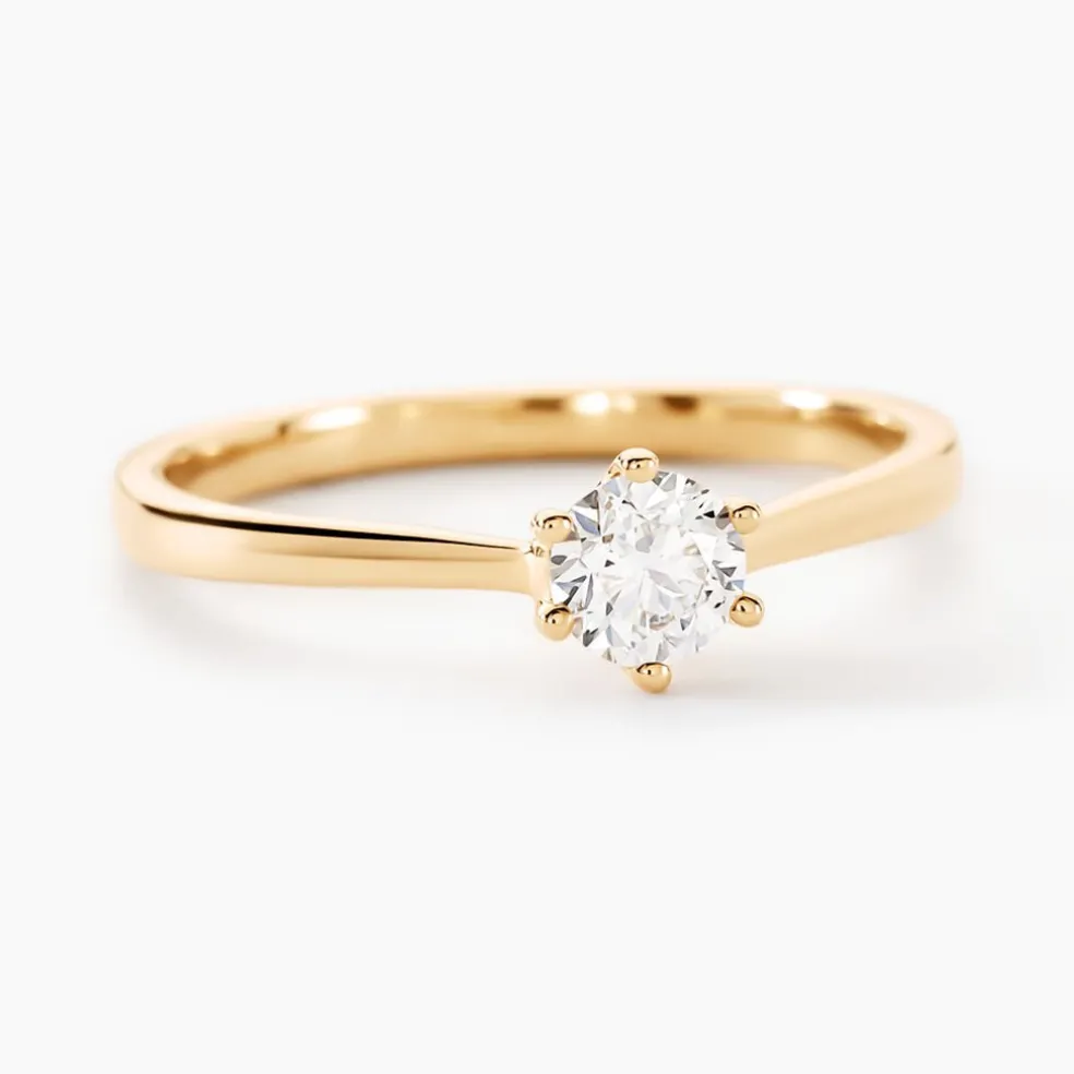 Bague Solitaire Athena Or Jaune Diamant
