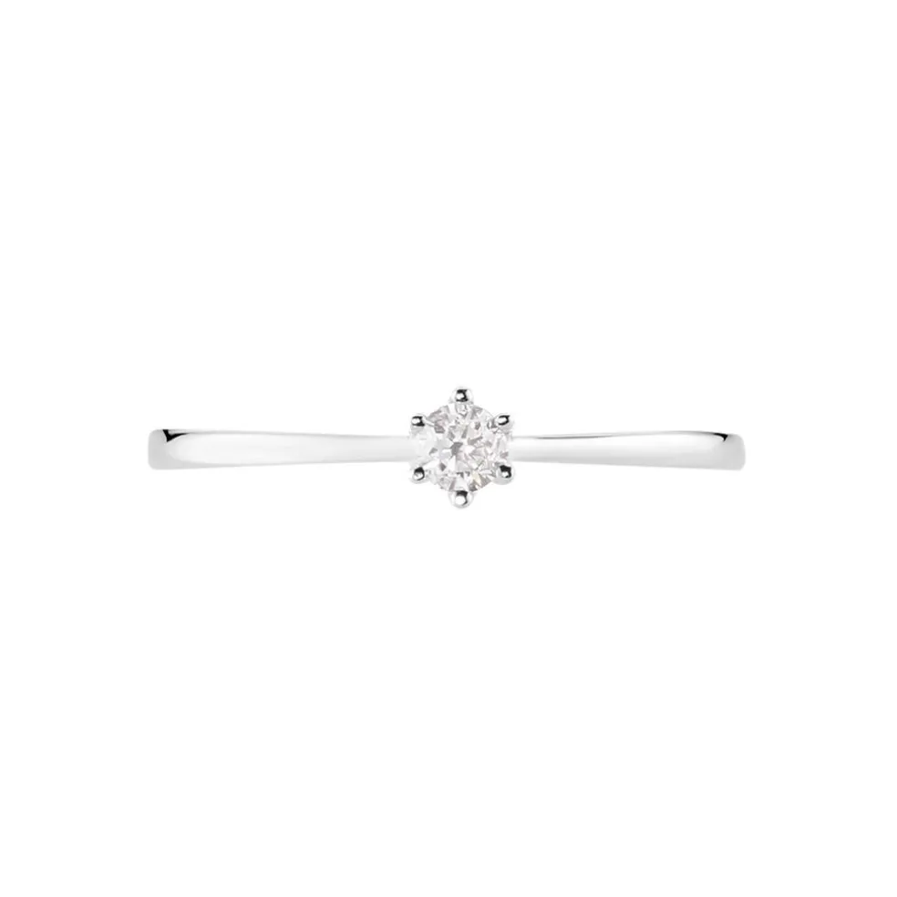 Bague Solitaire Athena Or Blanc Diamant