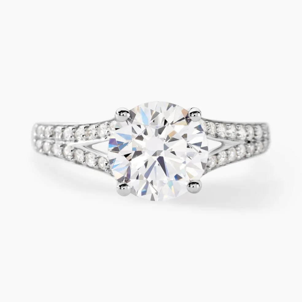 Bague Solitaire Carolina Or Blanc Oxyde De Zirconium