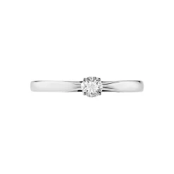 Bague Solitaire Iris Or Blanc Diamant