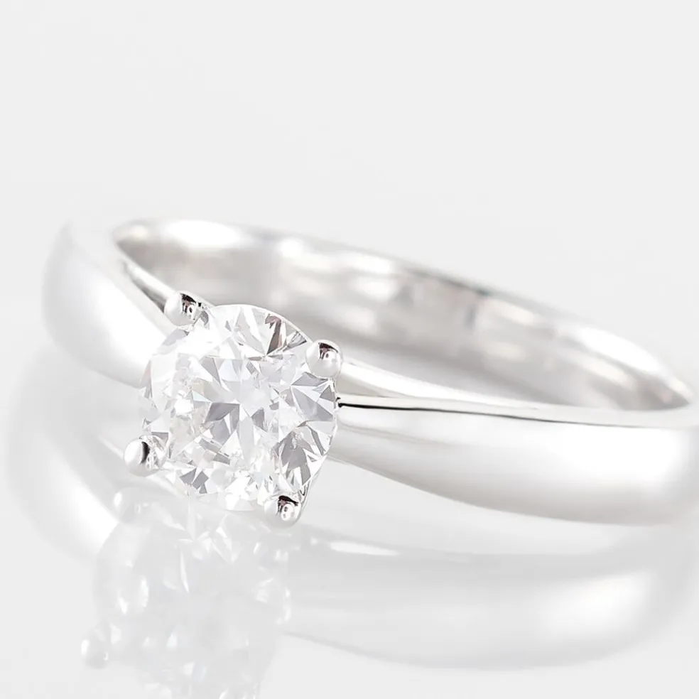 Bague Solitaire Iris Or Blanc Diamant