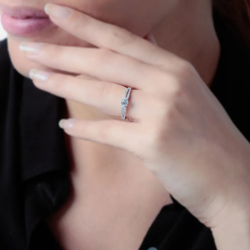 Bague Solitaire Katalina Or Rose Diamant