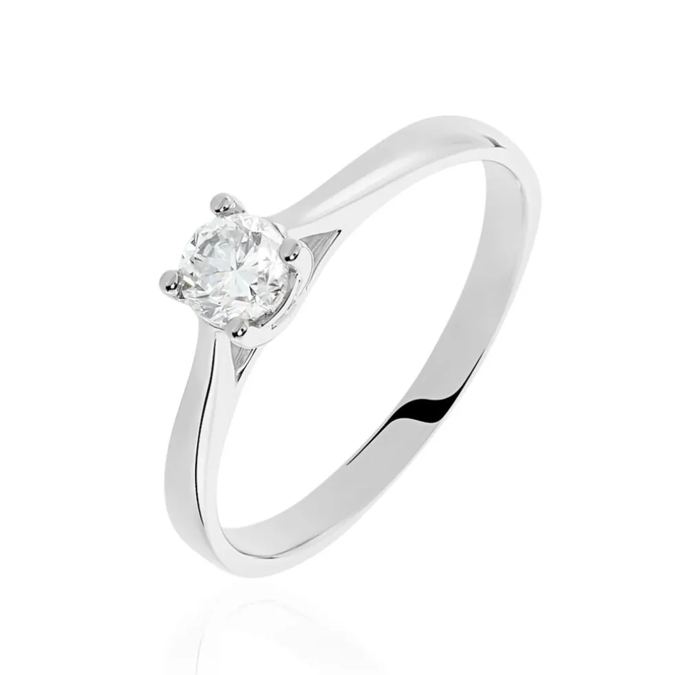 Bague Solitaire Victoria Or Blanc Diamant