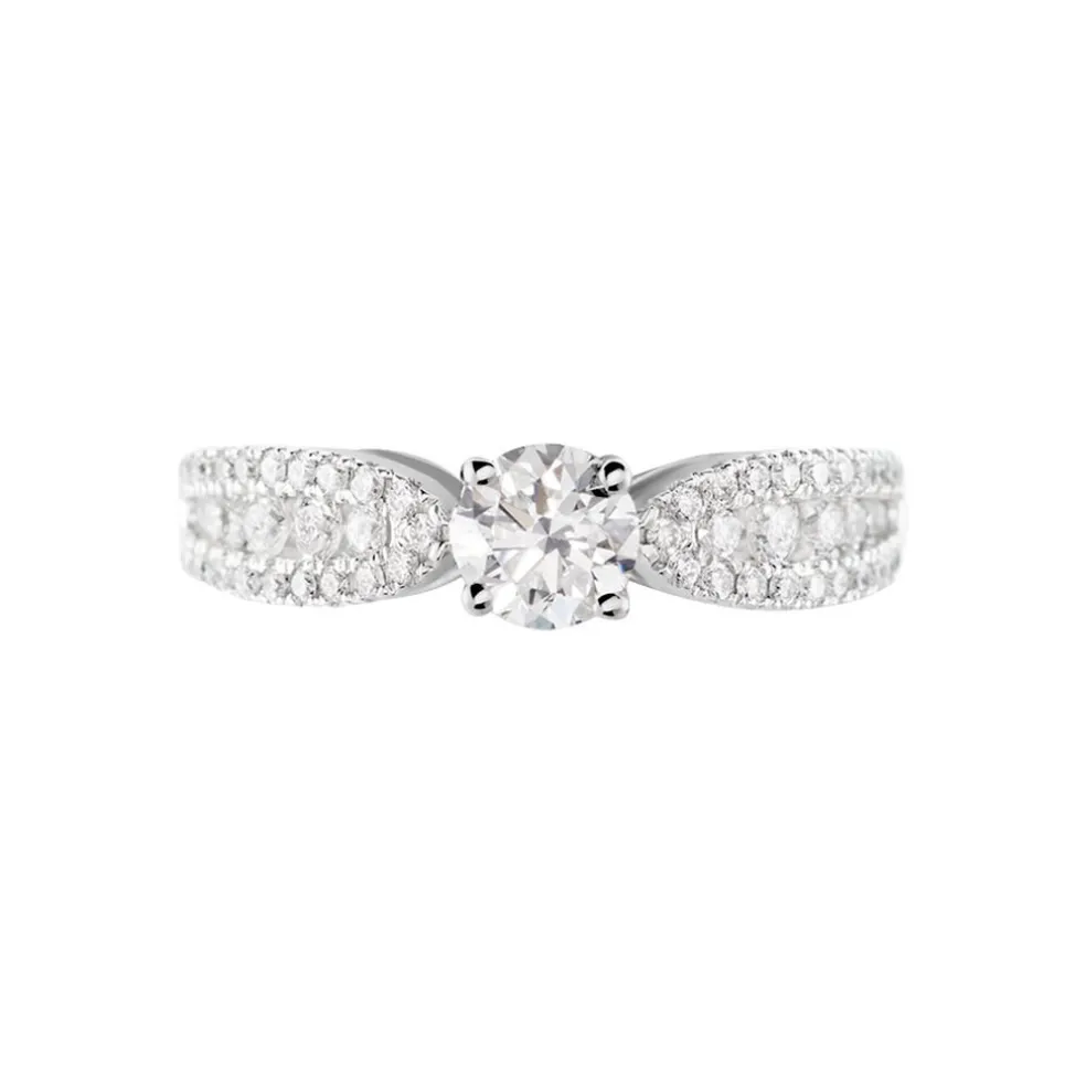 Bague Stockholm Ld Platine Blanc Diamant Synthétique