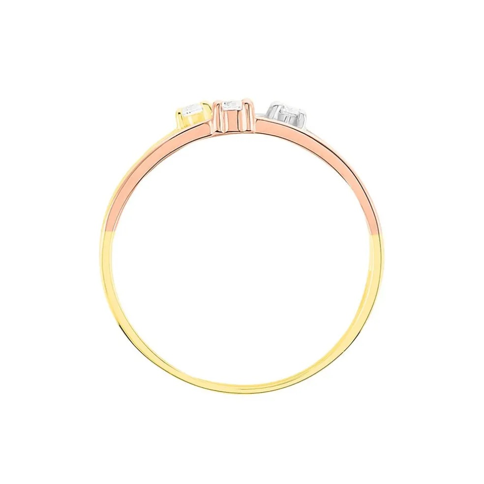 Bague Superposition Or Tricolore Diamant