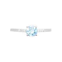 Bague Tarente Or Blanc Topaze Et Oxyde De Zirconium