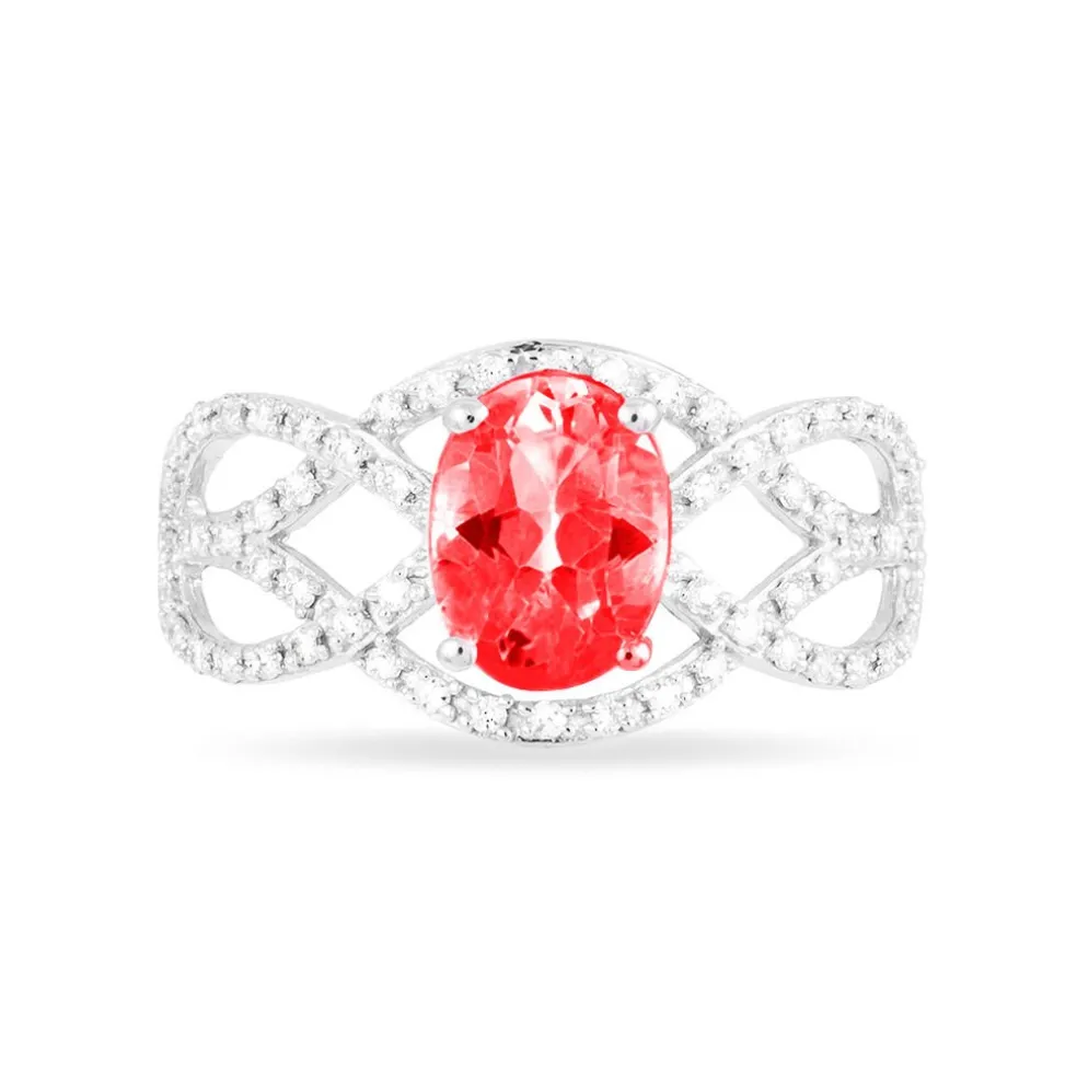 Bague Tina Or Blanc Rubis Et Diamant