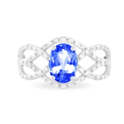 Bague Tina Or Blanc Saphir Et Diamant