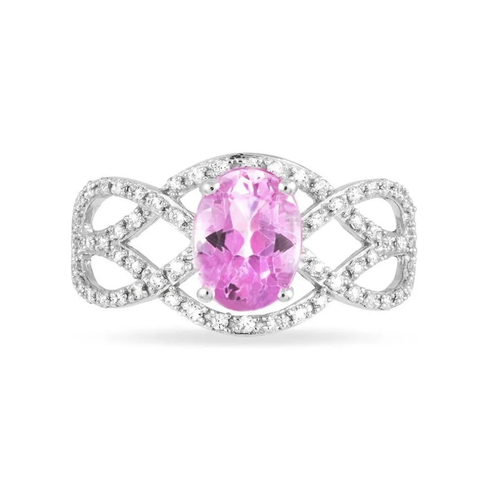 Bague Tina Or Blanc Topaze Et Diamant