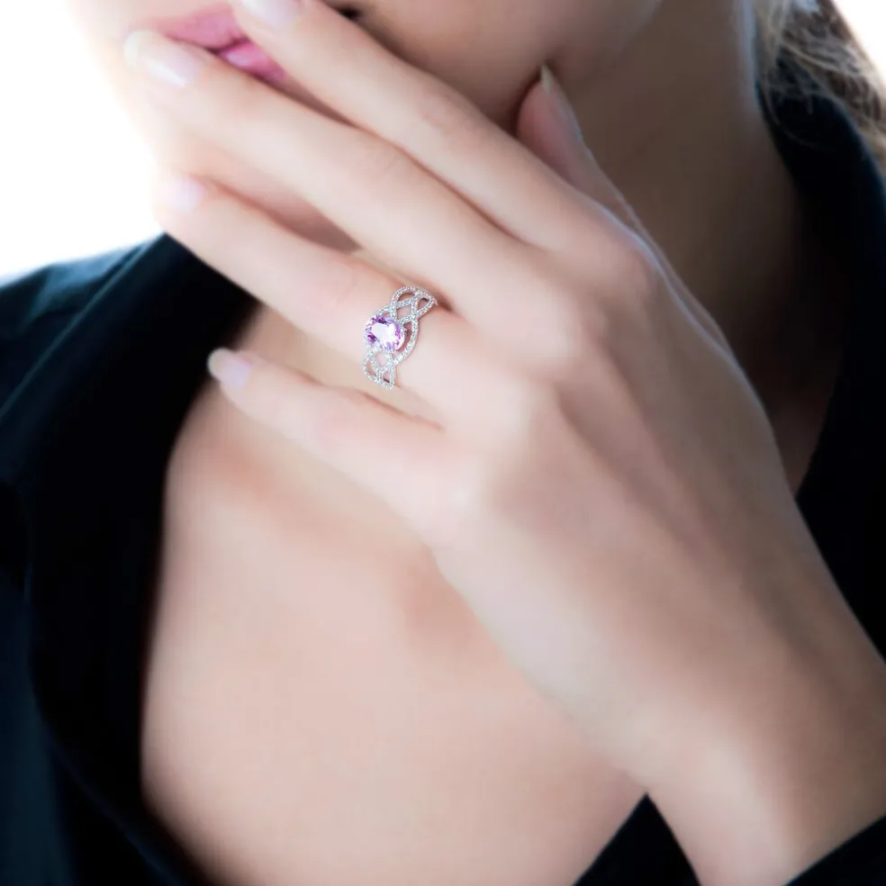 Bague Tina Or Blanc Topaze Et Diamant
