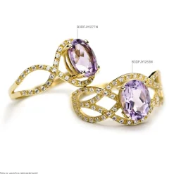 Bague Tina Or Jaune Quartz Et Diamant
