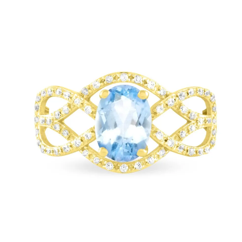 Bague Tina Or Jaune Topaze Et Diamant