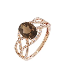 Bague Tina Or Rose Quartz Et Diamant