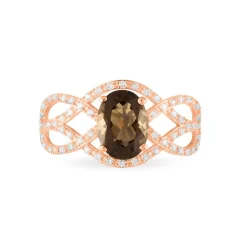 Bague Tina Or Rose Quartz Et Diamant