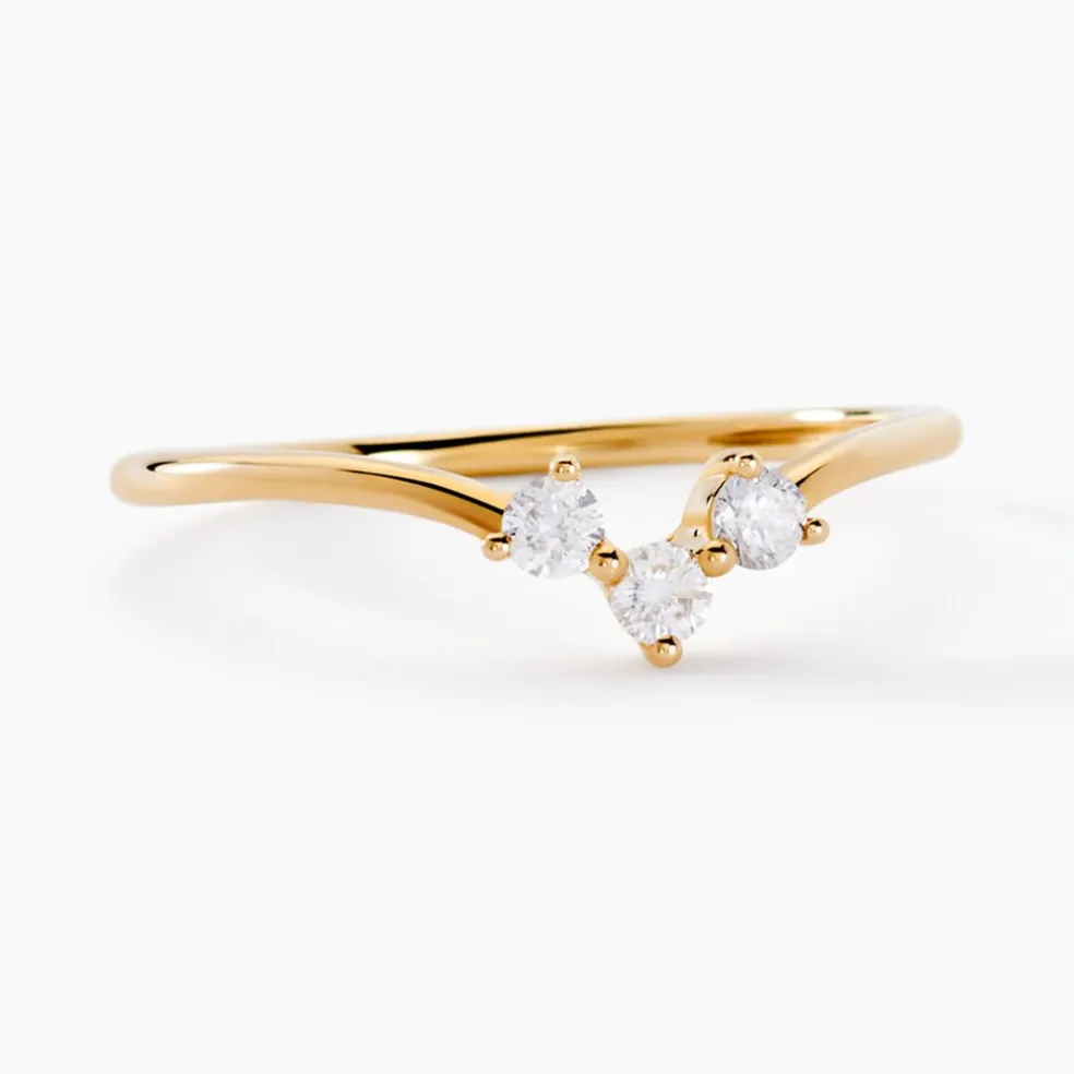 Bague Tryphena Or Jaune Diamant Synthétique