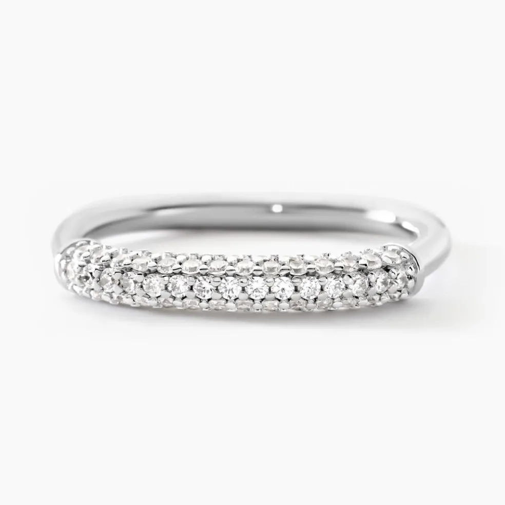 Bague Urban Call Argent Blanc Oxyde De Zirconium