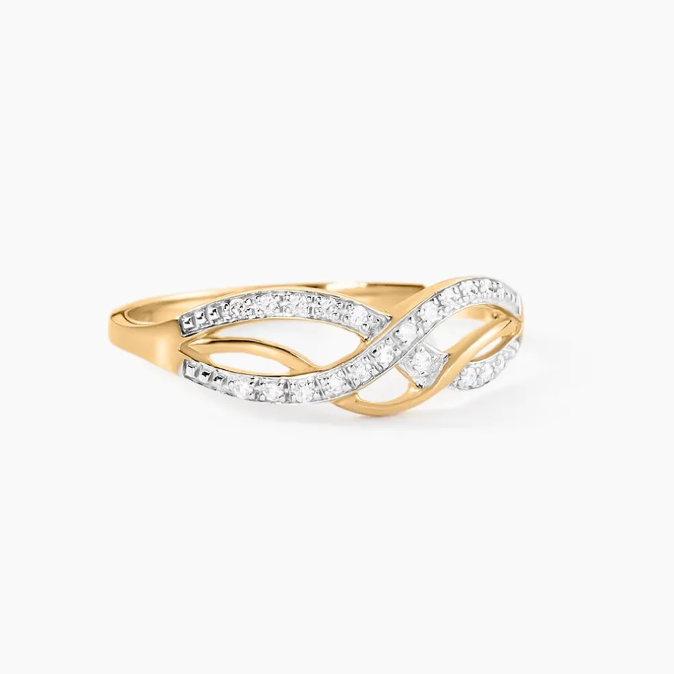 Bague Vaguelette Or Jaune Diamant
